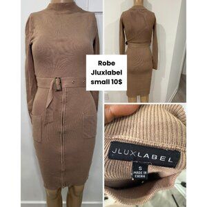 JLUXLABEL Knit Belted Dress – Smal